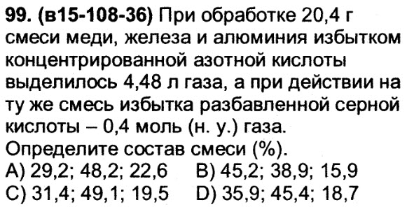 При действии на смесь меди и железа